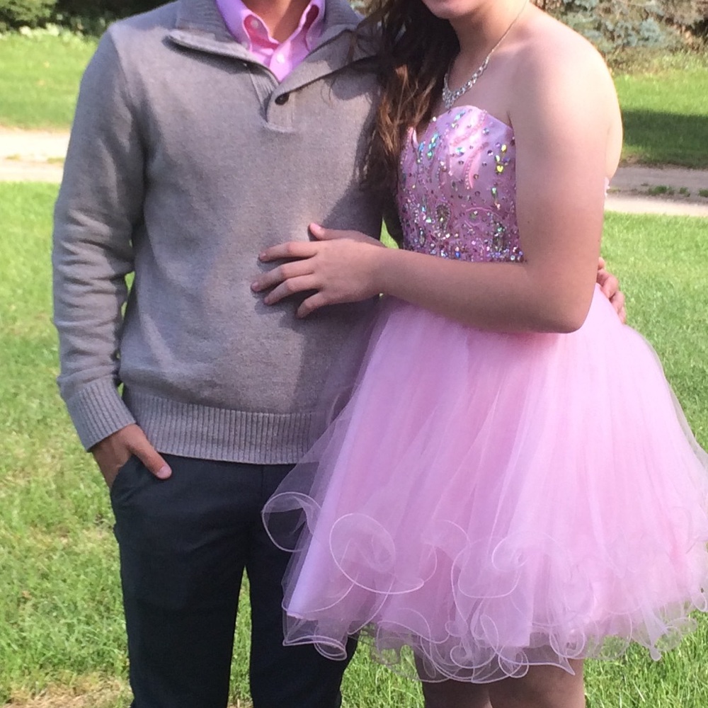 Baby Pink Sparky Homecoming Dress